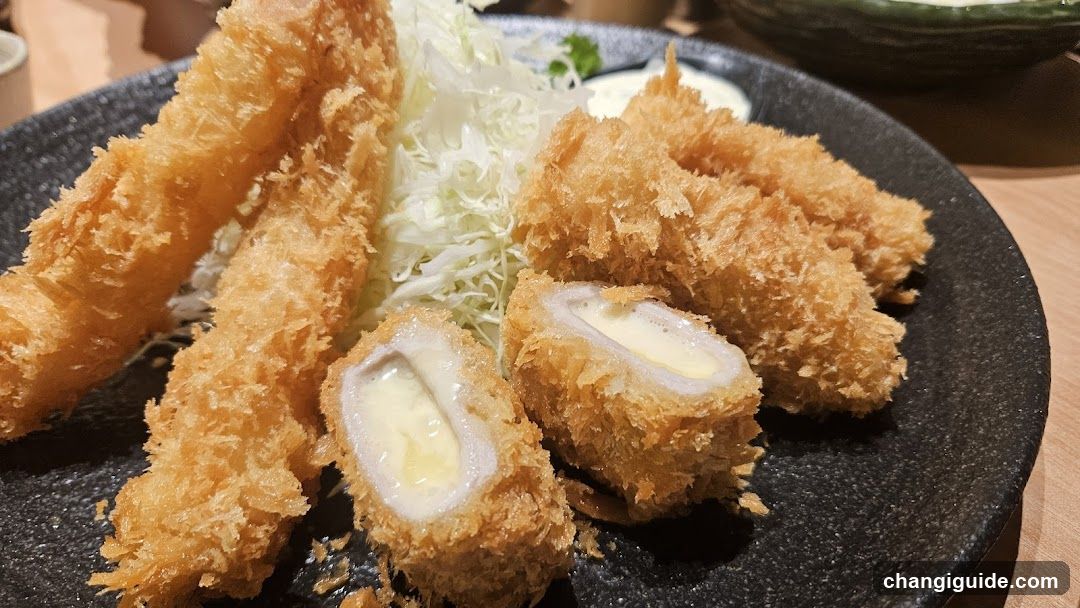 Fried Food with Cabbage Salad