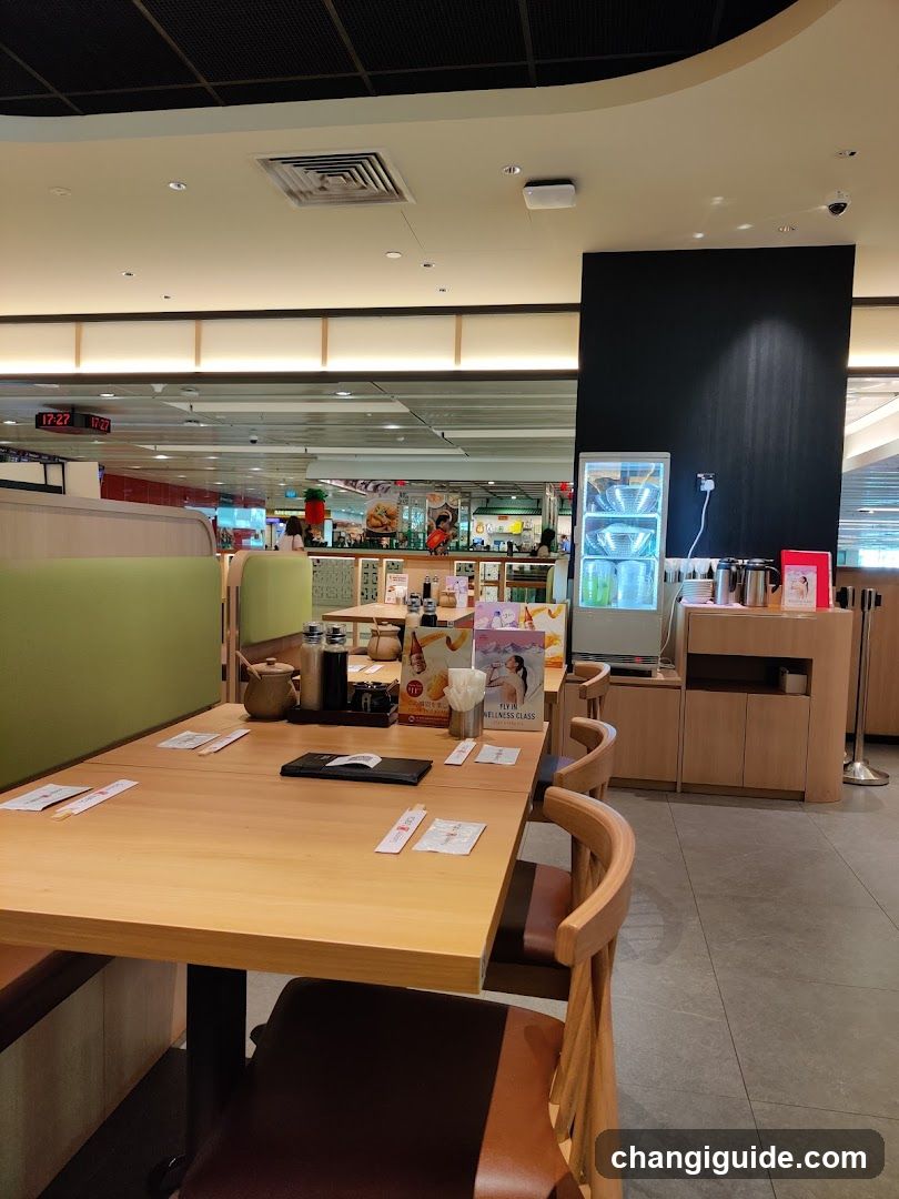 Restaurant Interior with Seating Area and Beverage Station