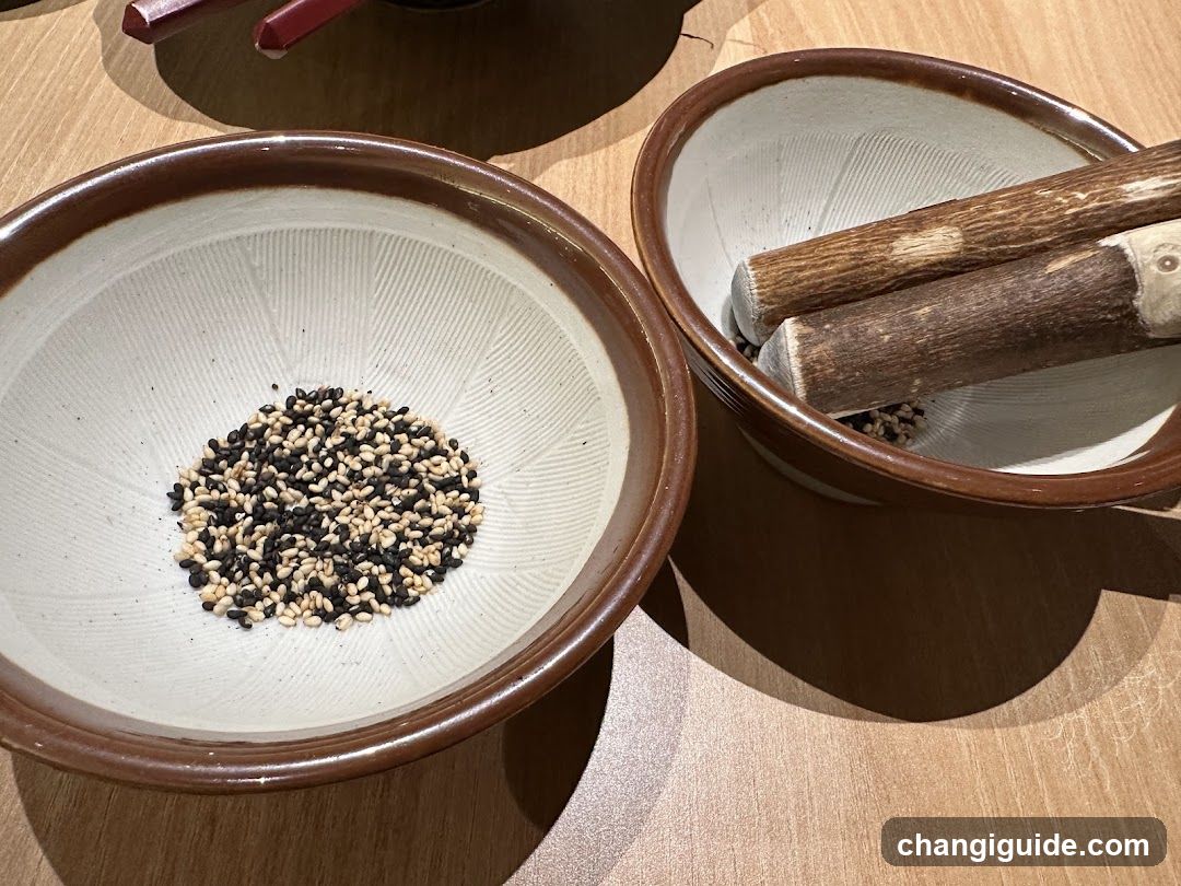 Sesame Seeds and Mortar Bowl