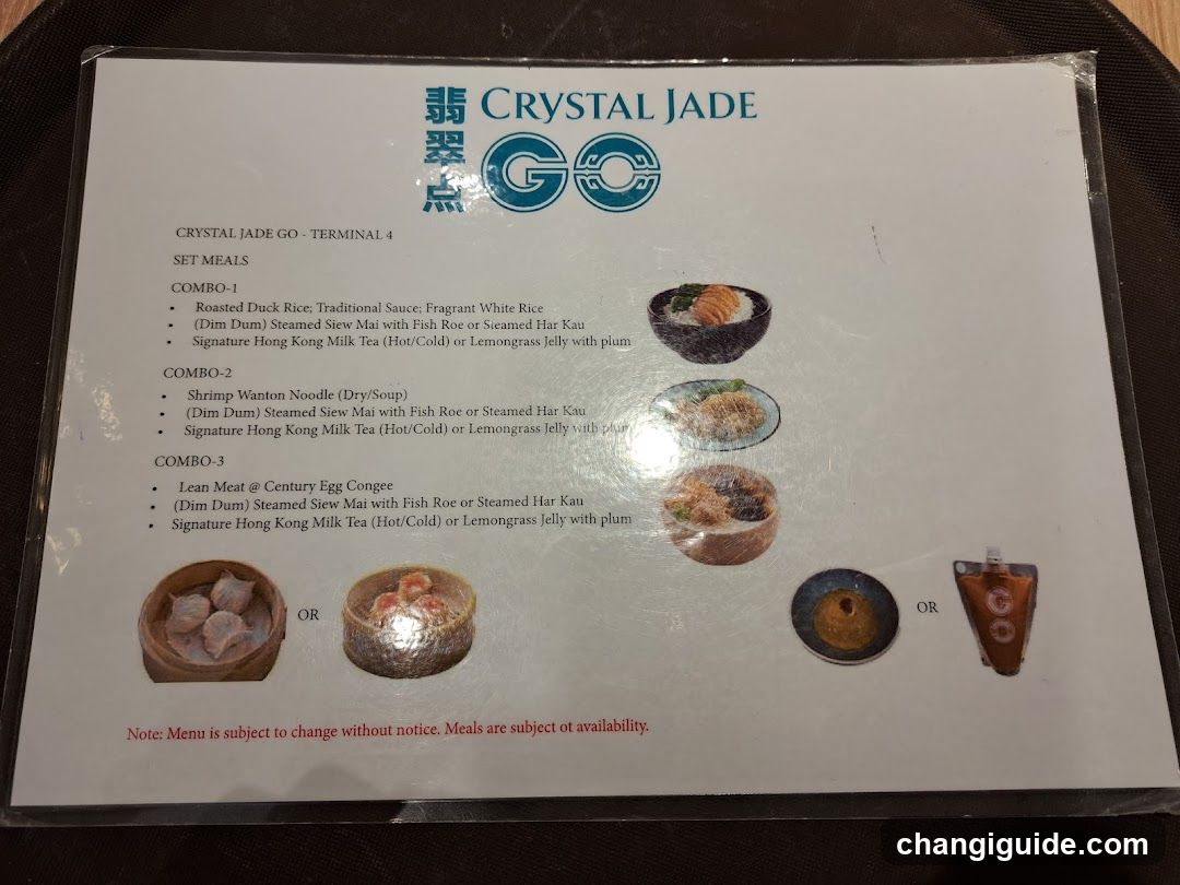 Crystal Jade GO Menu
