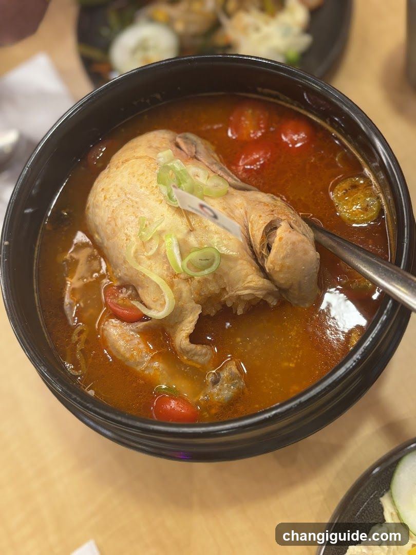 Chicken Soup with Tomatoes and Scallions