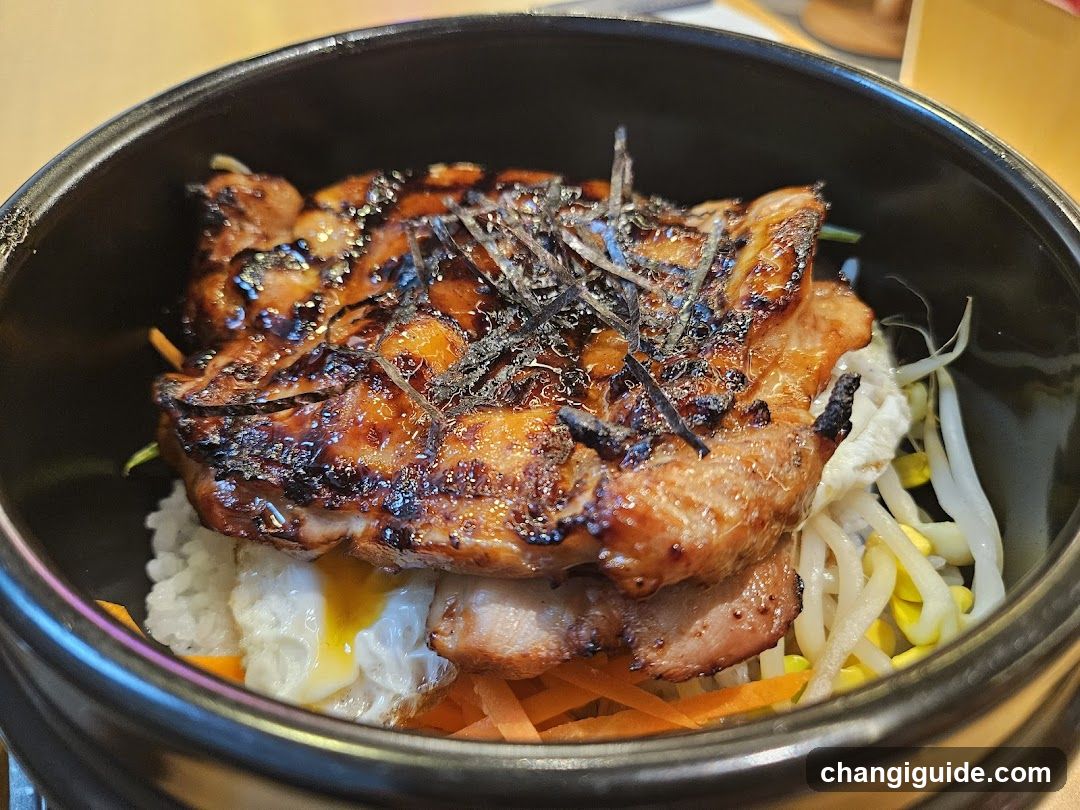 Grilled Pork Bowl with Vegetables and Egg