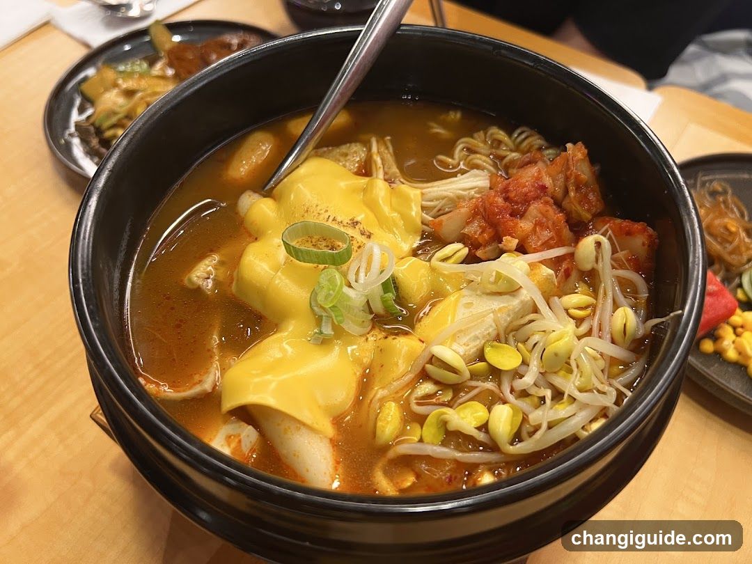 Korean-style noodle soup bowl