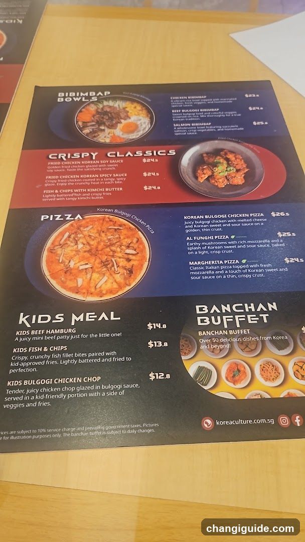 Korean Cuisine Menu