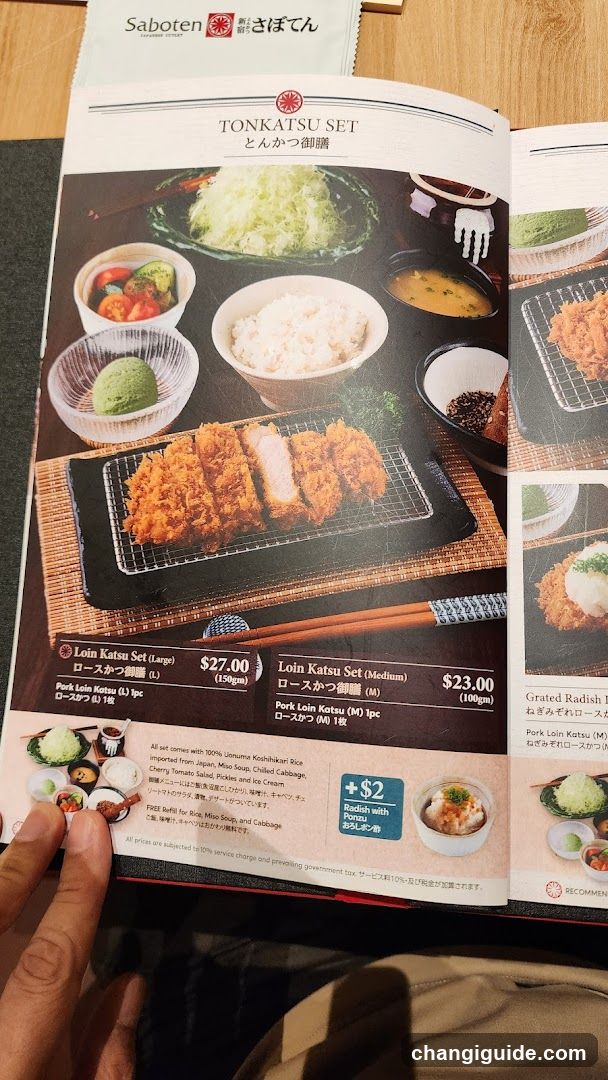 Tonkatsu Set Menu Page