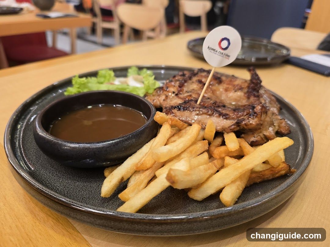 Grilled Steak with Fries and Sauce