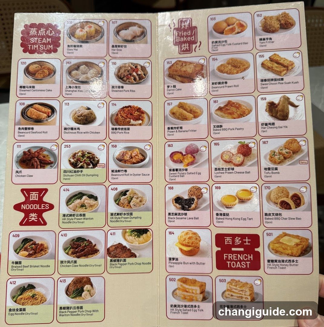 Steam, Fried/Baked & French Toast Menu