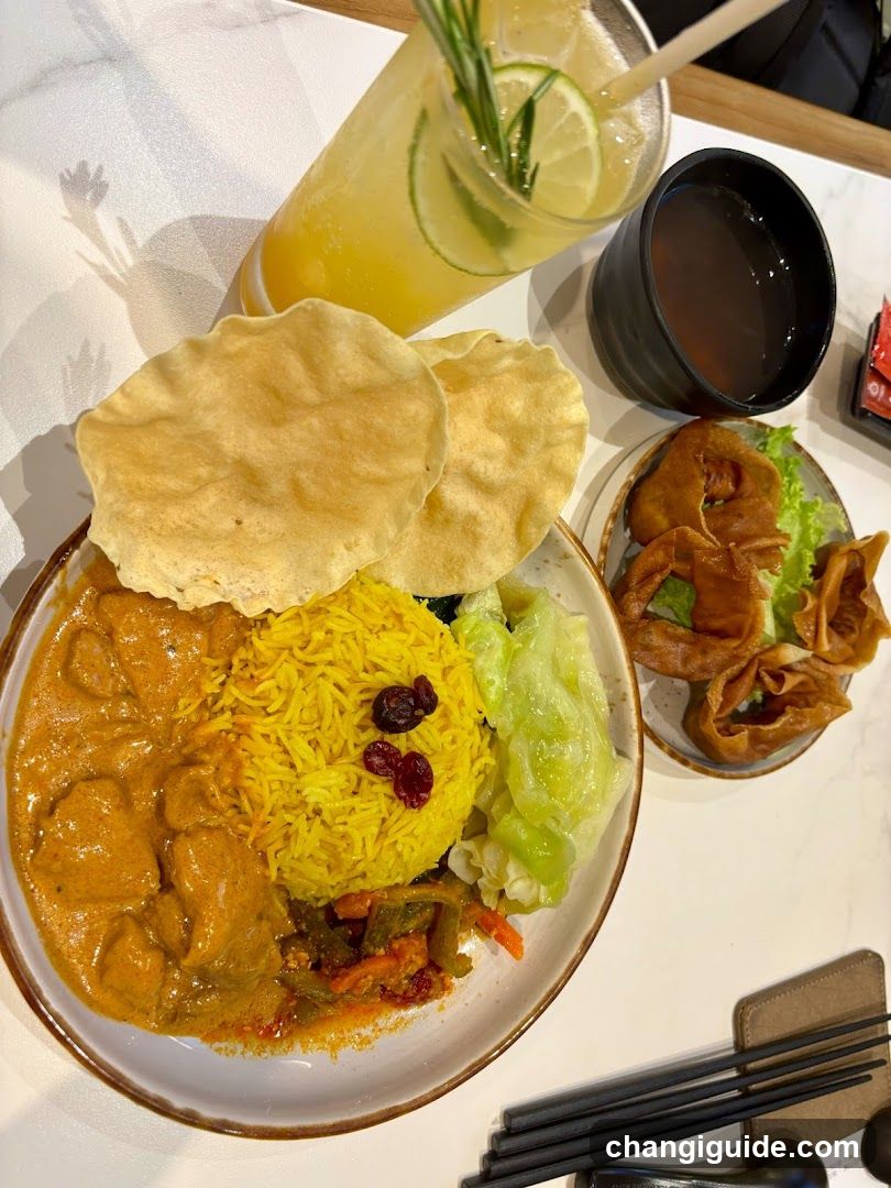 Curry Rice Meal with Side Dishes