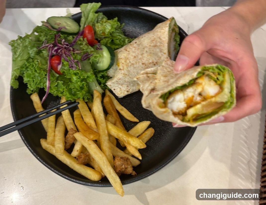 Food Plate with Wrap and Fries