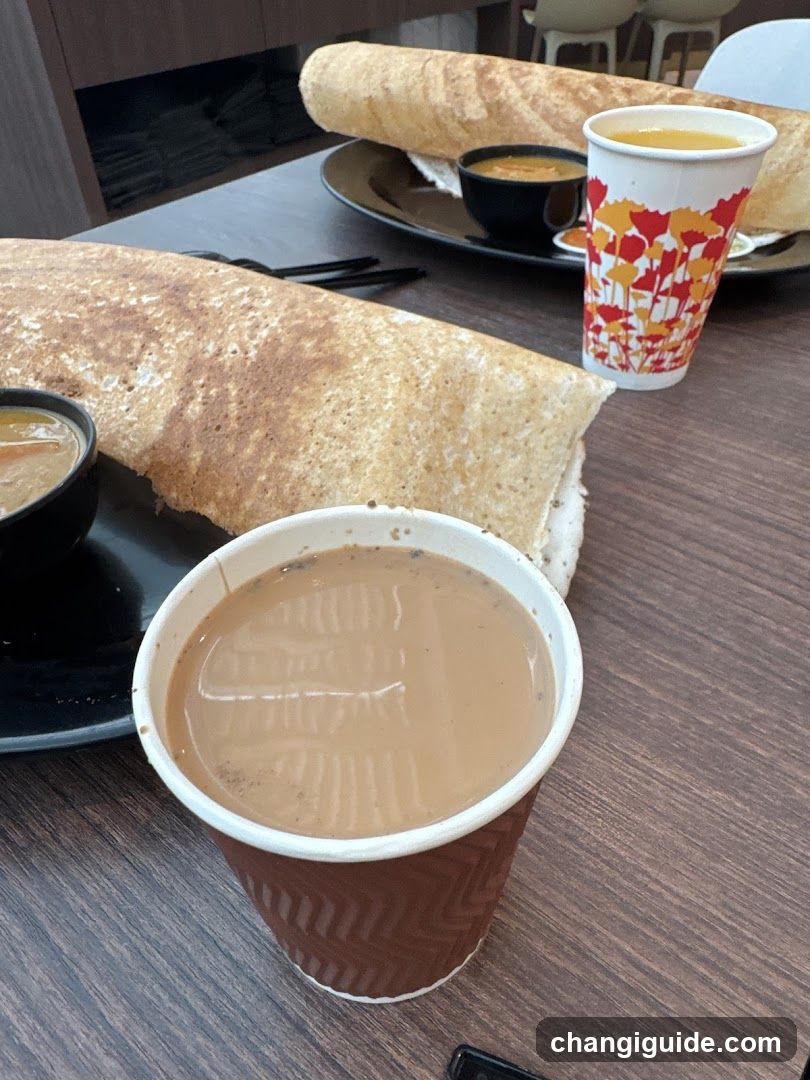 Breakfast with Dosa and Tea