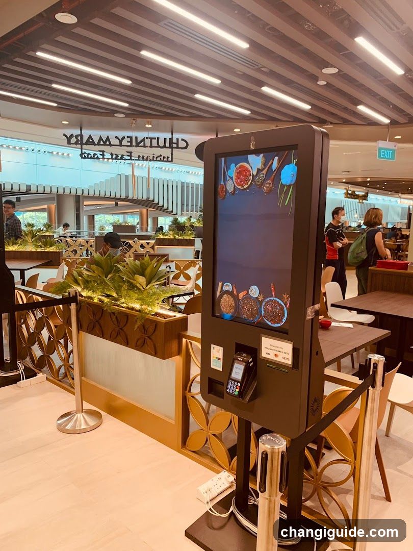Food Court Interior with Self-Service Kiosk