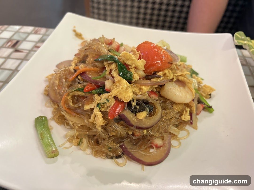 Stir-fried Glass Noodles with Scallops and Egg