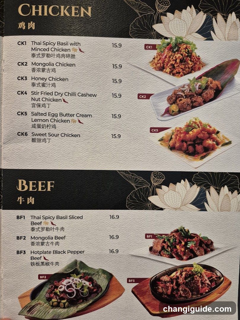 Chicken and Beef Menu Page
