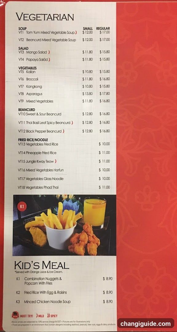 Vegetarian Menu