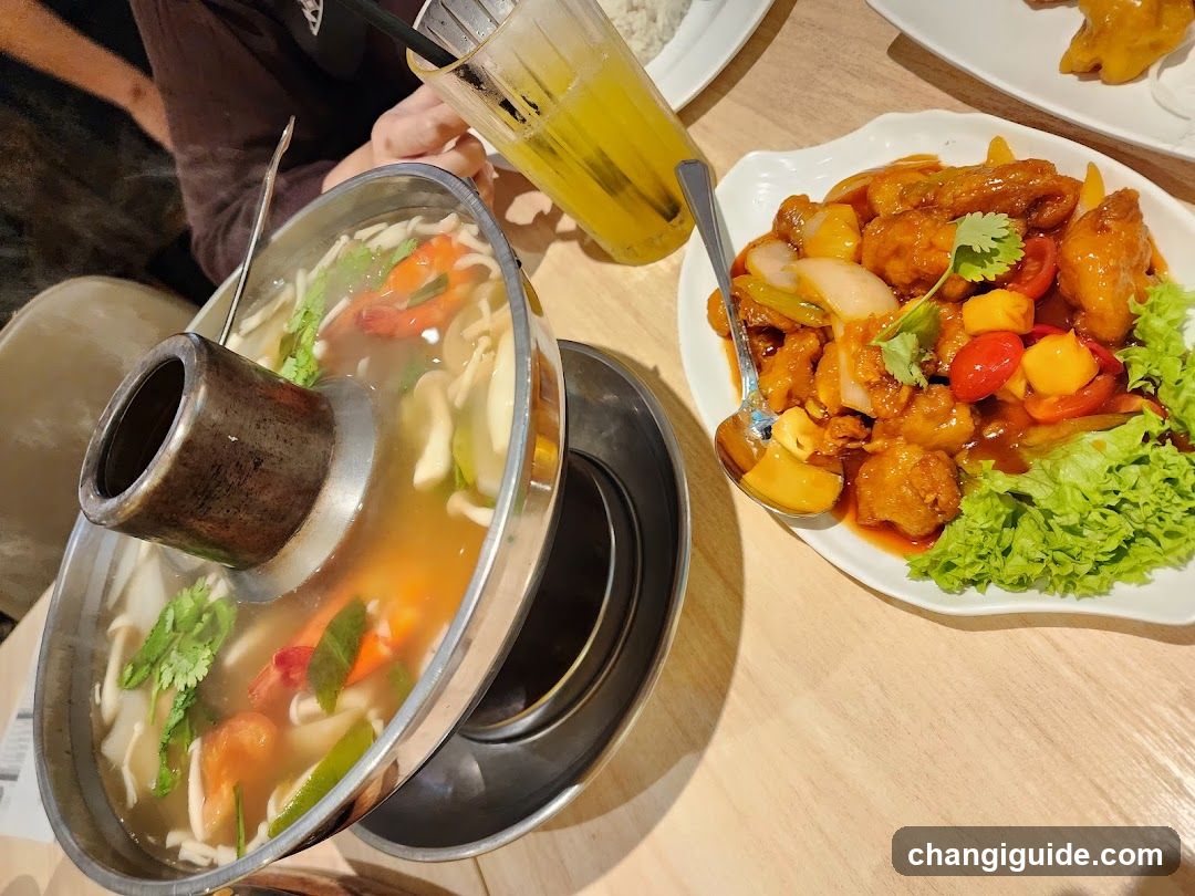 Dining Table with Hot Pot and Stir Fry