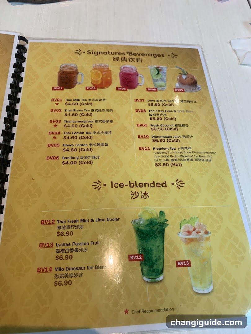 Signatures Beverages Menu