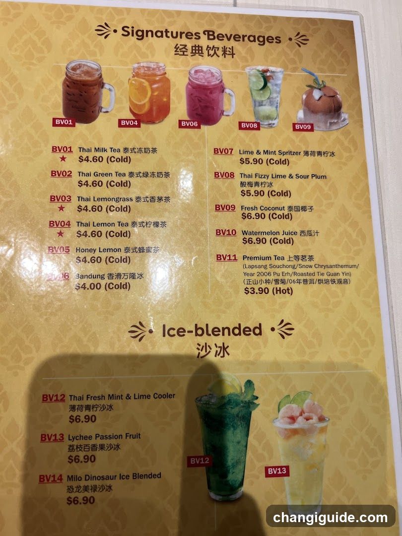 Signatures Beverages Menu