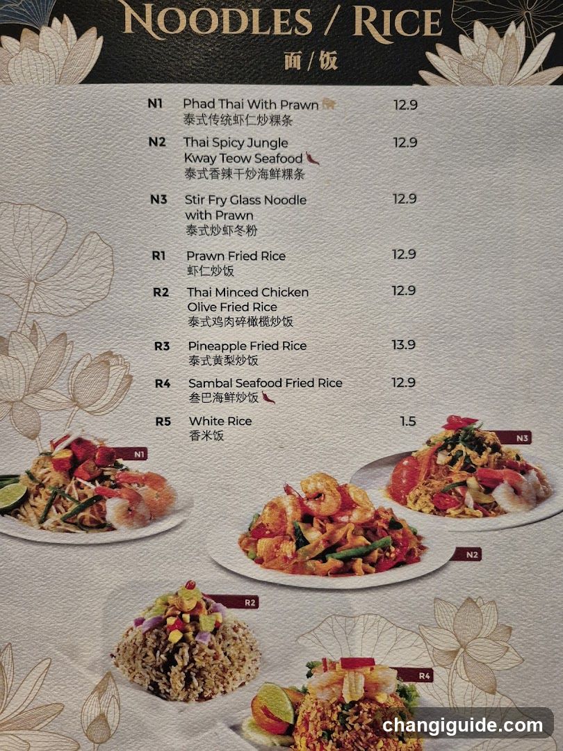 Noodles / Rice Menu