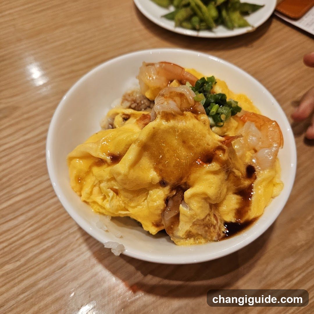 Shrimp Omelet Rice Bowl