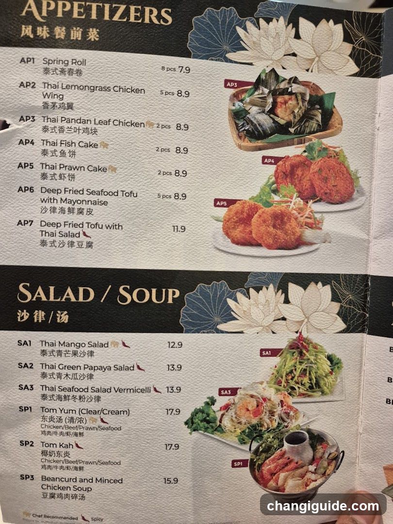 Thai Appetizers and Salad Menu