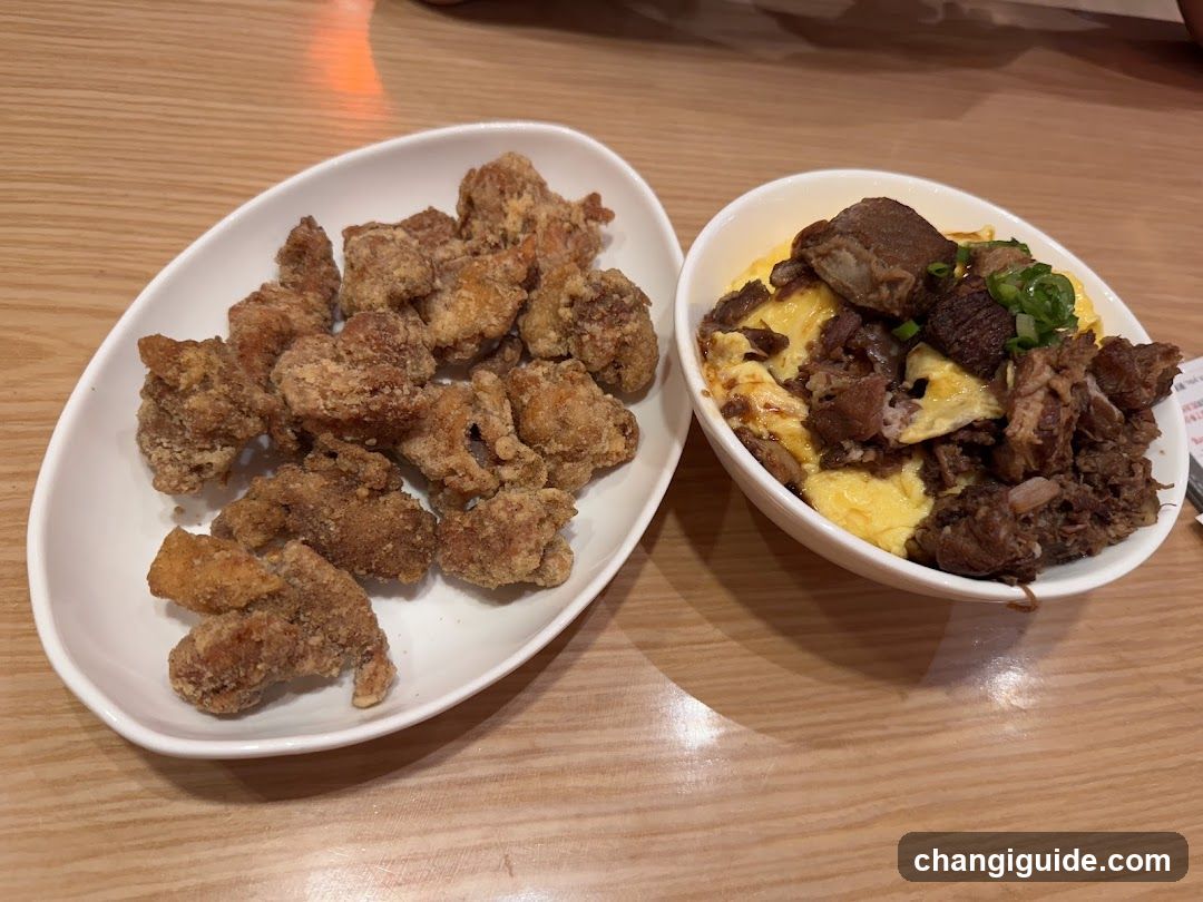 Fried Chicken and Beef Rice Bowl
