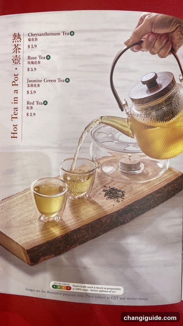 Hot Tea in a Pot Menu