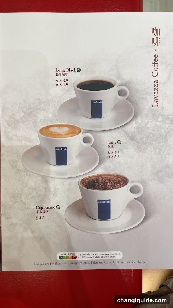 Lavazza Coffee Menu Page