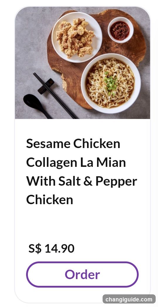 Sesame Chicken Collagen La Mian With Salt & Pepper Chicken