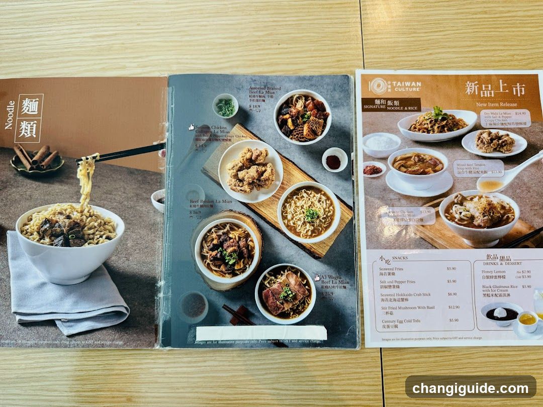 Taiwan Culture Noodle Menu Spread