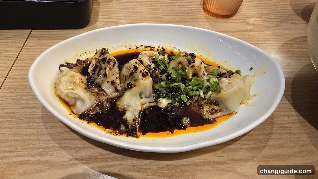Dumplings with Sauce and Scallions