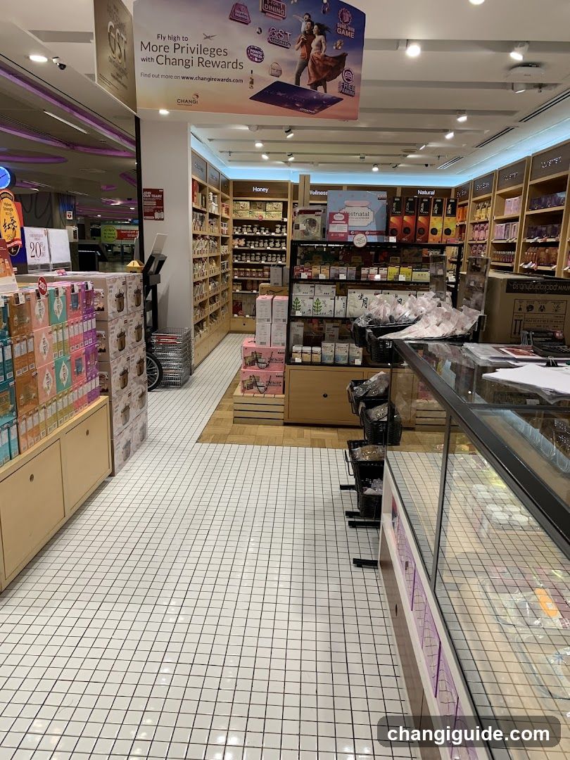 Interior of a retail store with shelves and displays