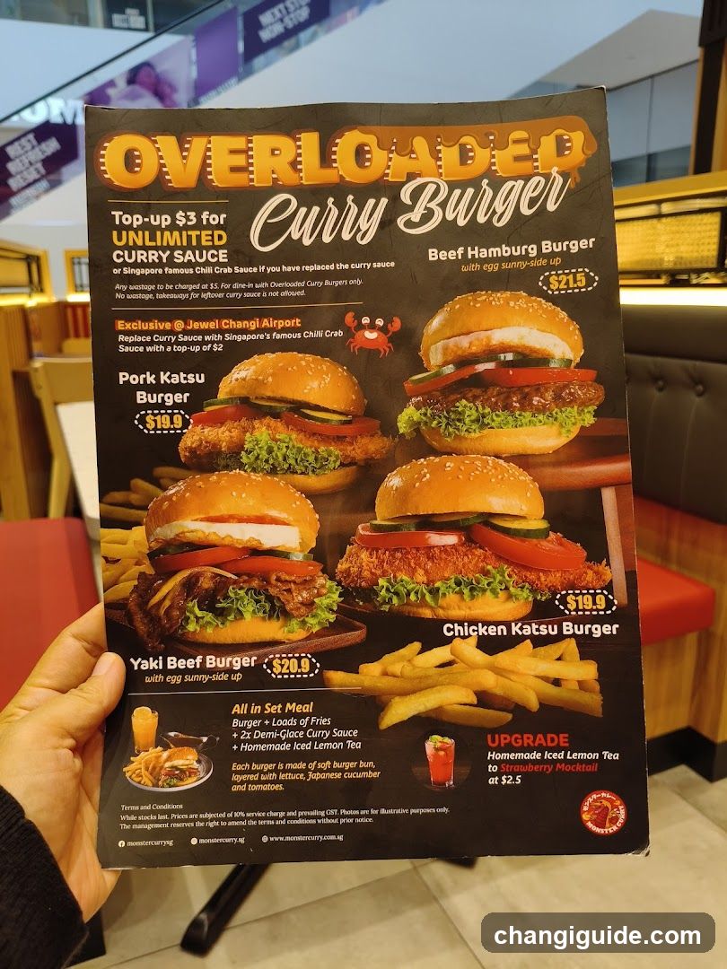 Overloaded Curry Burger Menu
