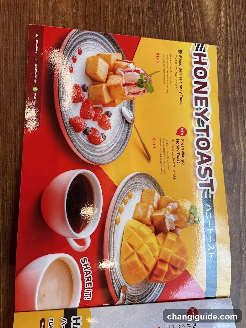 Honey Toast Menu Page