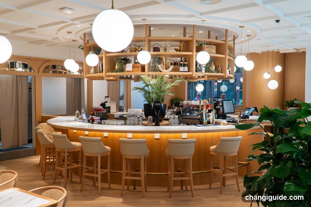 Modern Cafe Interior with Bar Counter