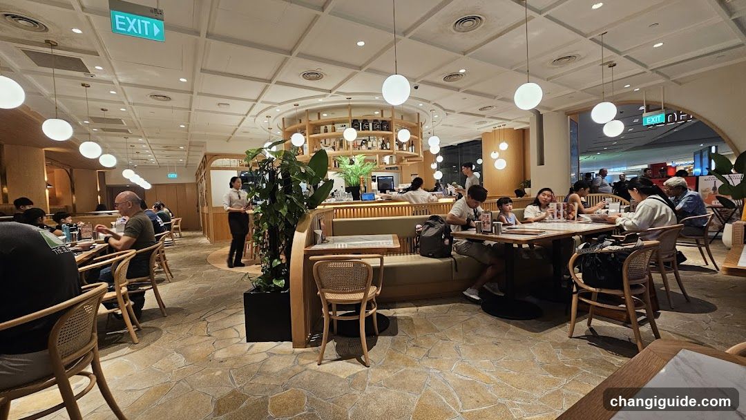 Restaurant Interior with Patrons and Staff