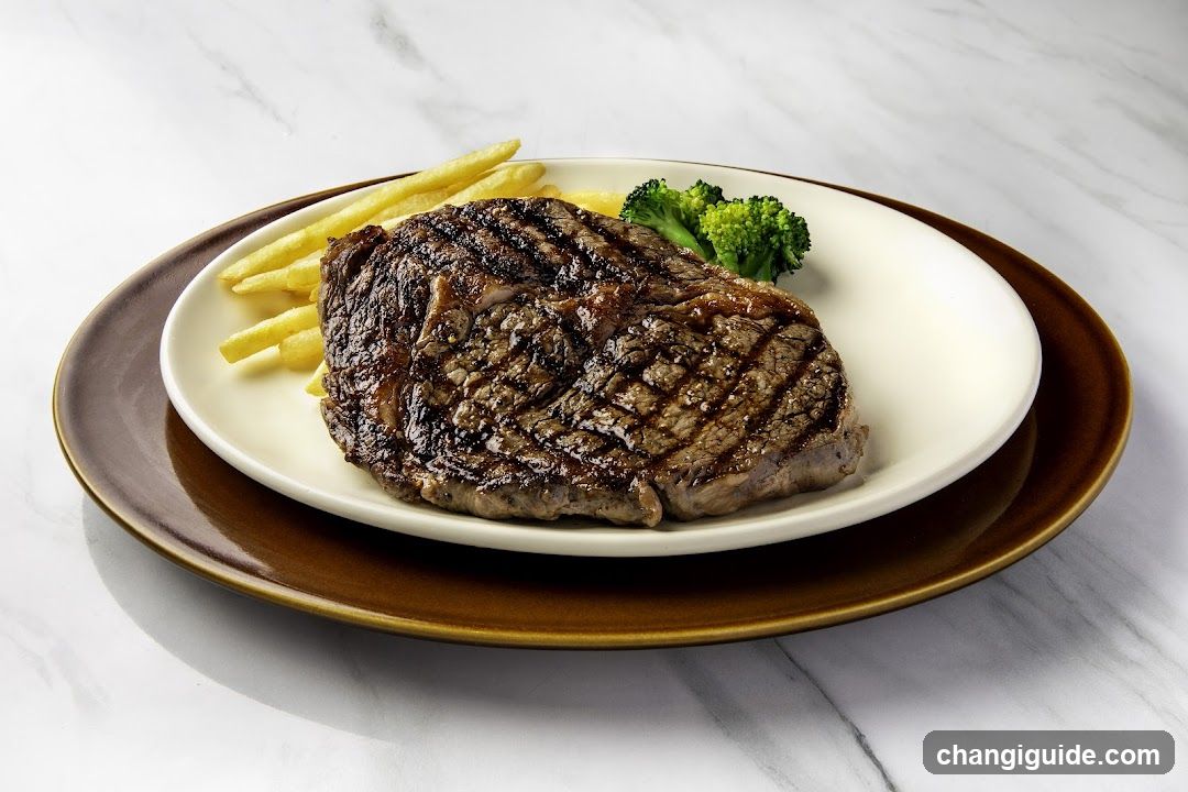 Grilled Steak with Fries and Broccoli