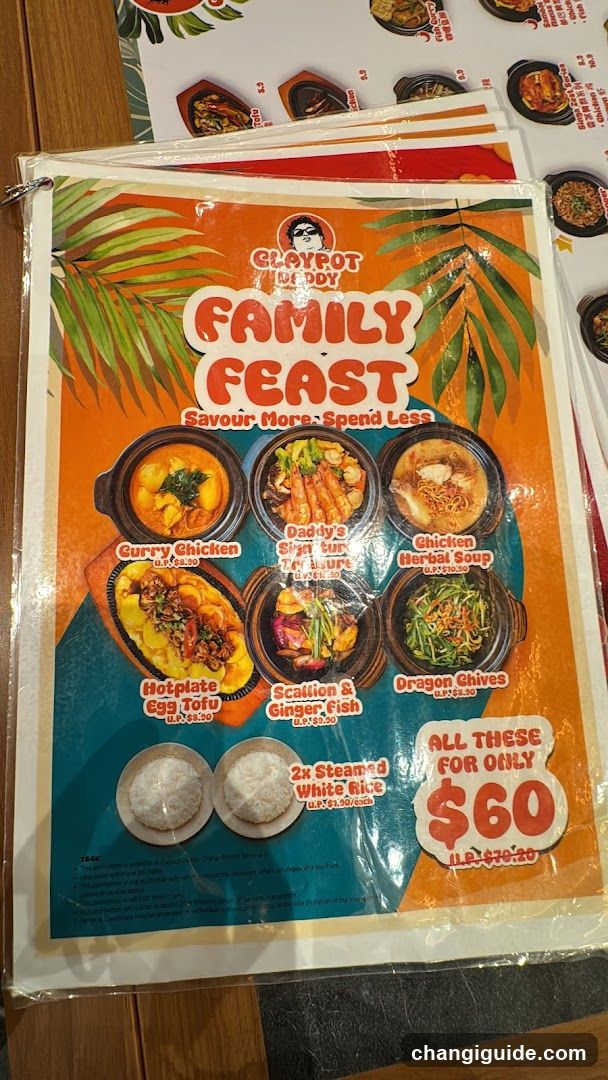 Daddy's Family Feast Menu