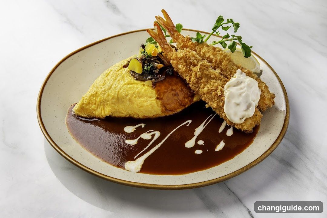 Omelette with Tempura and Sauce