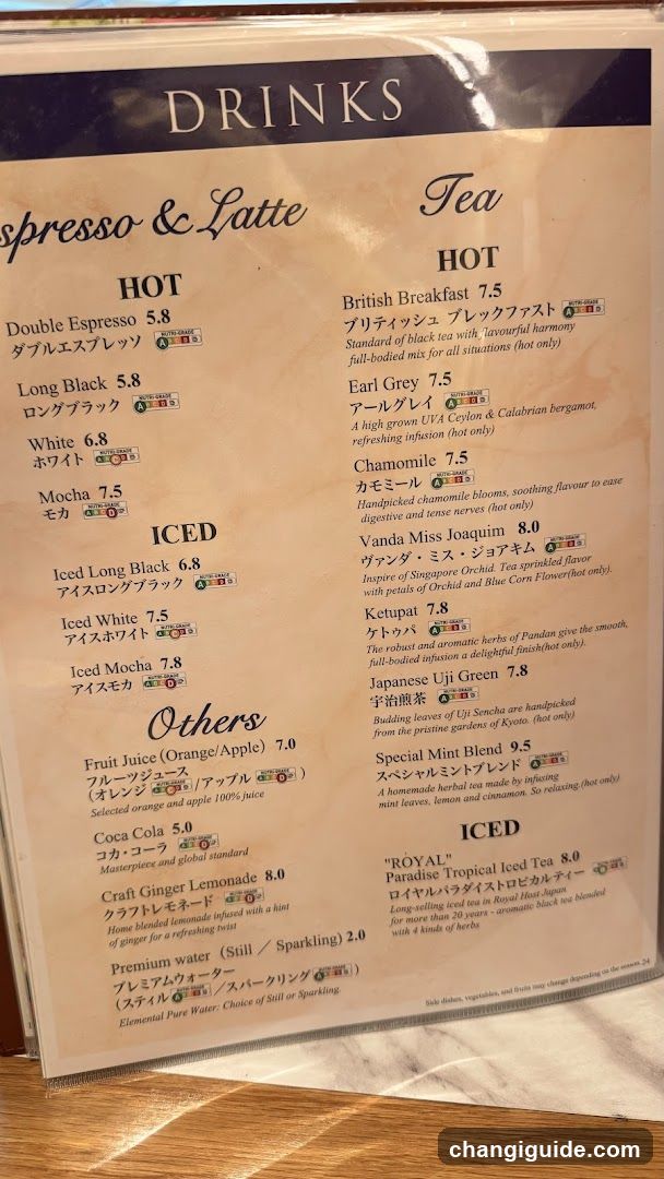 Drinks Menu