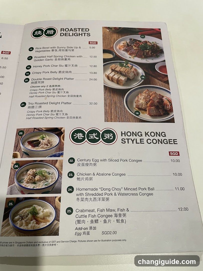 Roasted Delights & Hong Kong Style Congee Menu