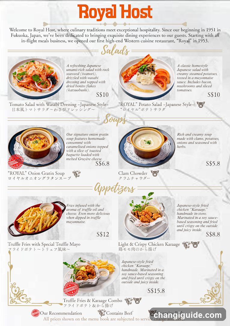 Royal Host Menu