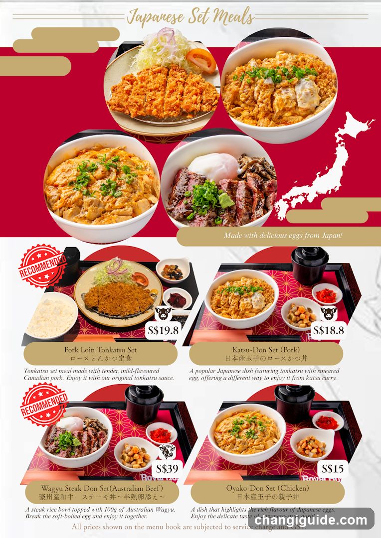 Japanese Set Meals Menu