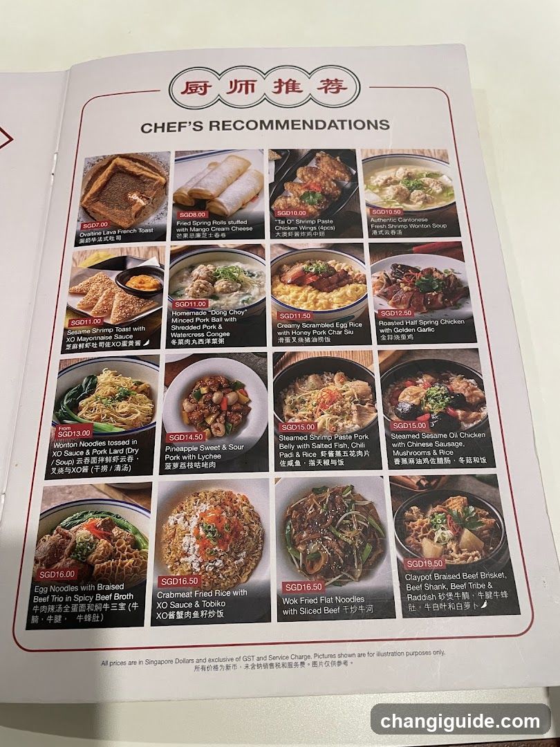 Chef's Recommendations Menu