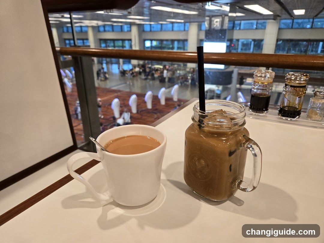 Coffee and Iced Coffee on a Table