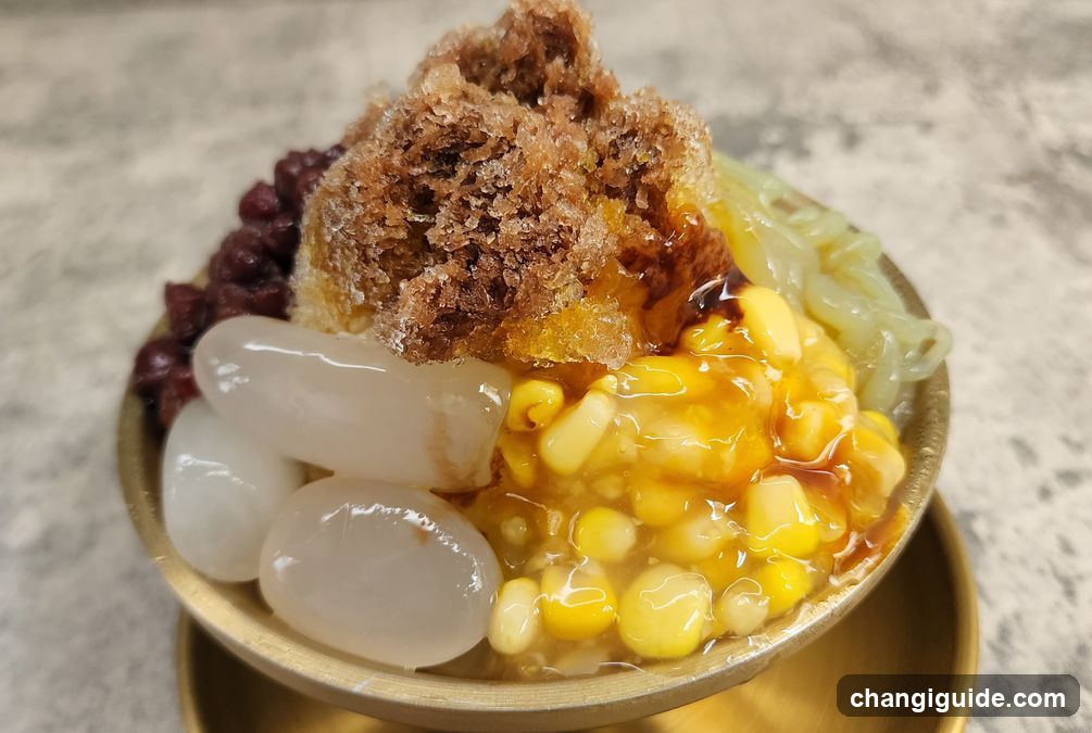 Sweet Dessert Bowl with Corn and Ice