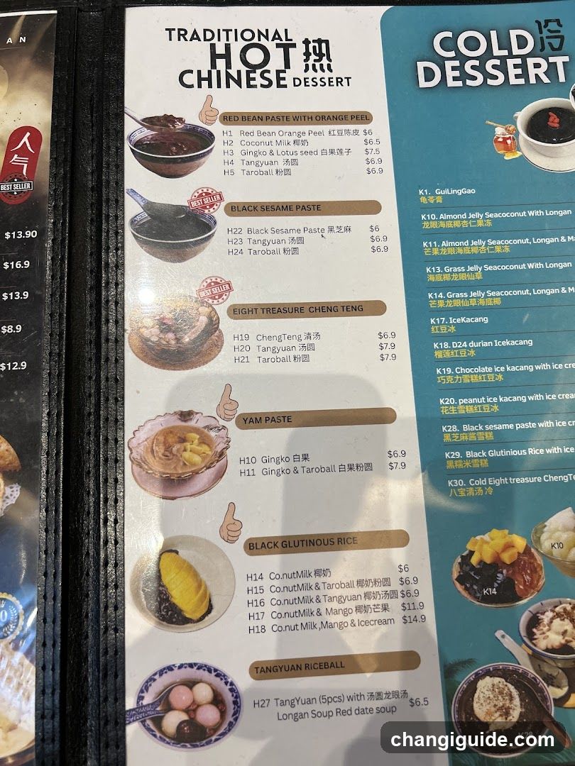 Traditional Hot Chinese Dessert & Cold Dessert Menu