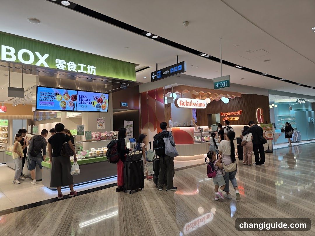 Shopping Mall Interior with Food Stalls