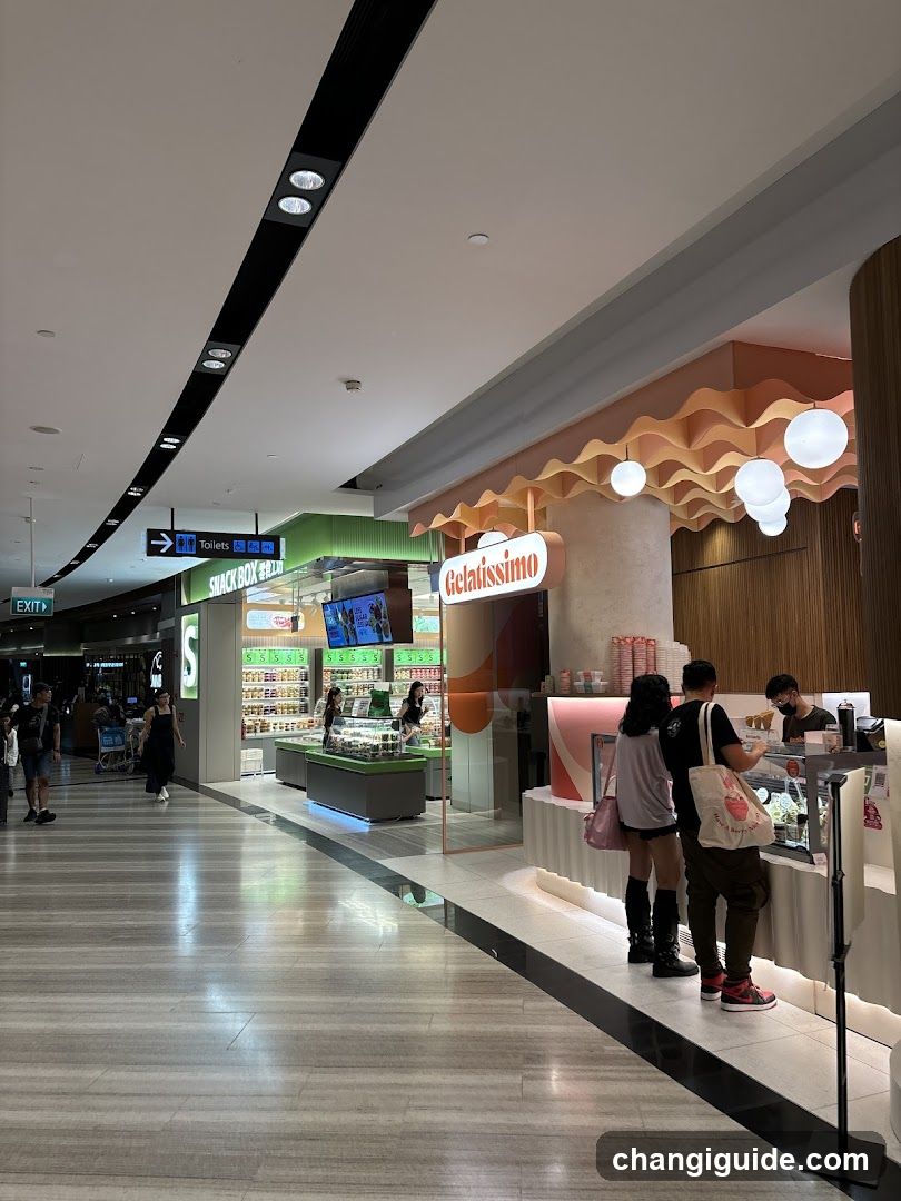 Shopping Mall Interior with Food Stalls