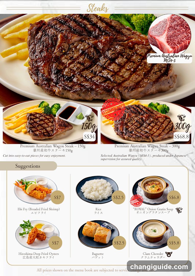 Steak Menu and Suggestion Board