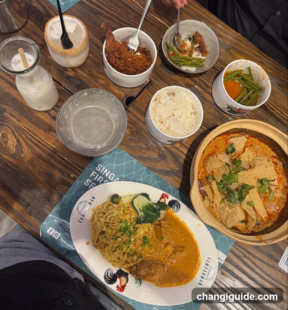 Dining Table with Singaporean Cuisine